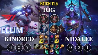 T1 Ellim Kindred vs Nidalee Jungle - KR Patch 11.5