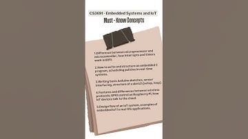 CS3691 - Embedded Systems and IoT Must know Concepts | Don