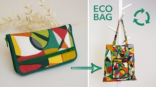DIY ECO-BAG | wallet to tote bag! | FREE PATTERN INCLUDED