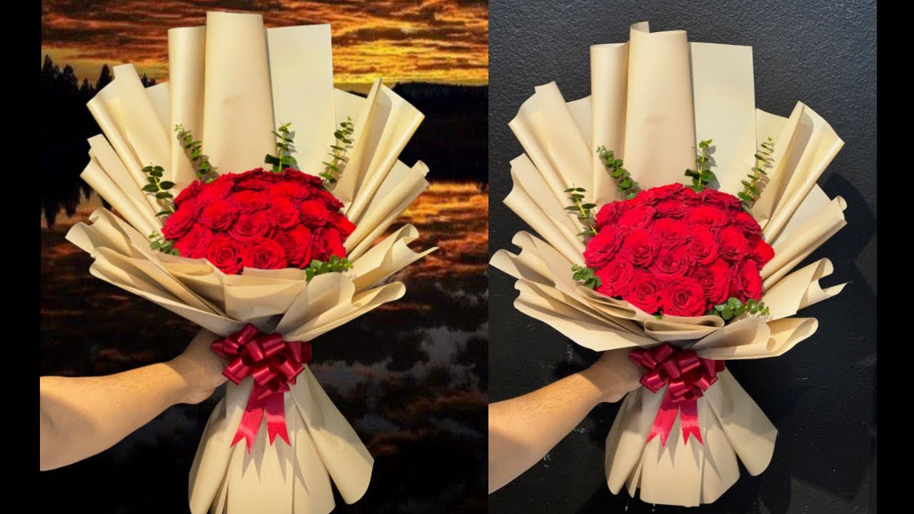 Twenty Roses 20 Red Roses Bouquet | How To Make 20 Roses Bouquet | How To wrap 20 ...