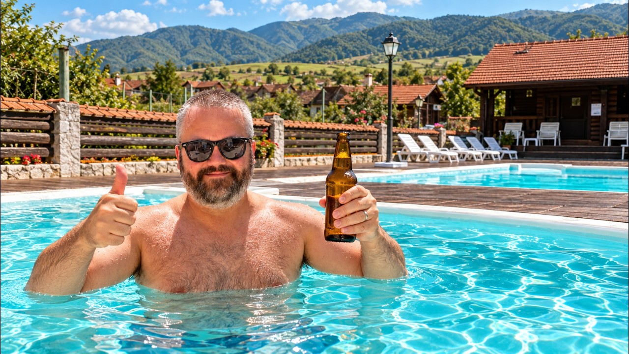 FUN IN THE SUN IN…ROMANIA! (pool vibes, log cabins + sporting mishaps) 🇷🇴 ☀️