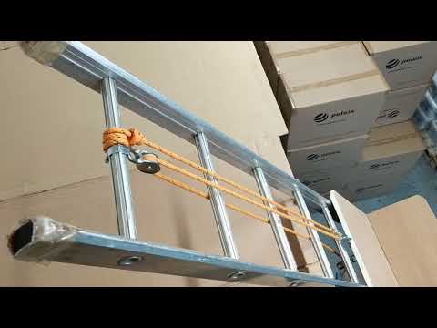 Simple DIY Hoist Ladder Lift with 3 Pulleys for Heavy Cardboard