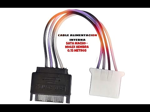 Video de Cable de alimentacion interna SATA macho - Molex hembra 0.15 M Negro