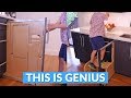 This Built-In Folding Step Stool Pulls Out From Your Cabinet