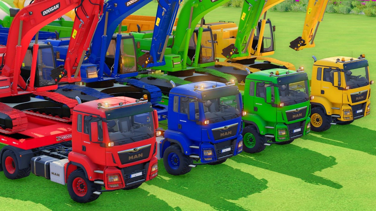 Flatbed Trailer McQueen Transportation with Truck - Speedbumps vs Cars vs Train - BeamNG.Drive #83