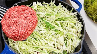 Cabbage with minced meat recipe easy, quick and very delicious!