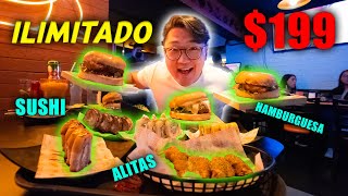 BUFFET ILIMITADO por $199 PESOS (Sushi, Alitas y Hamburguesas) - YouTube