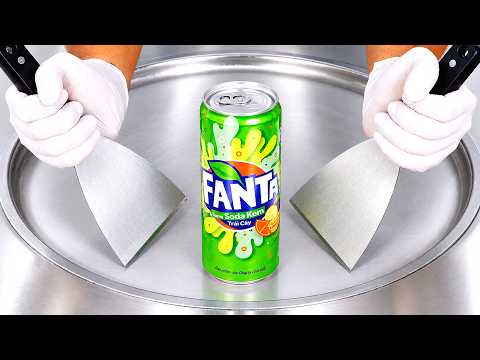 ASMR | Ice Cream Rolls - Fanta Soda Kem