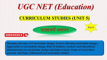 Meaning and types Curriculum change || UGC NET Exam||M.Ed.