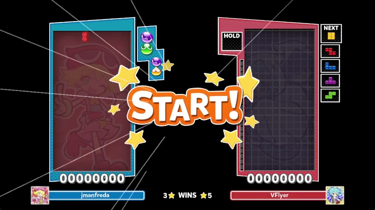 32 Second Margin Time Puyo vs. Tetris! PPT2 Gameplay with VFlyer!