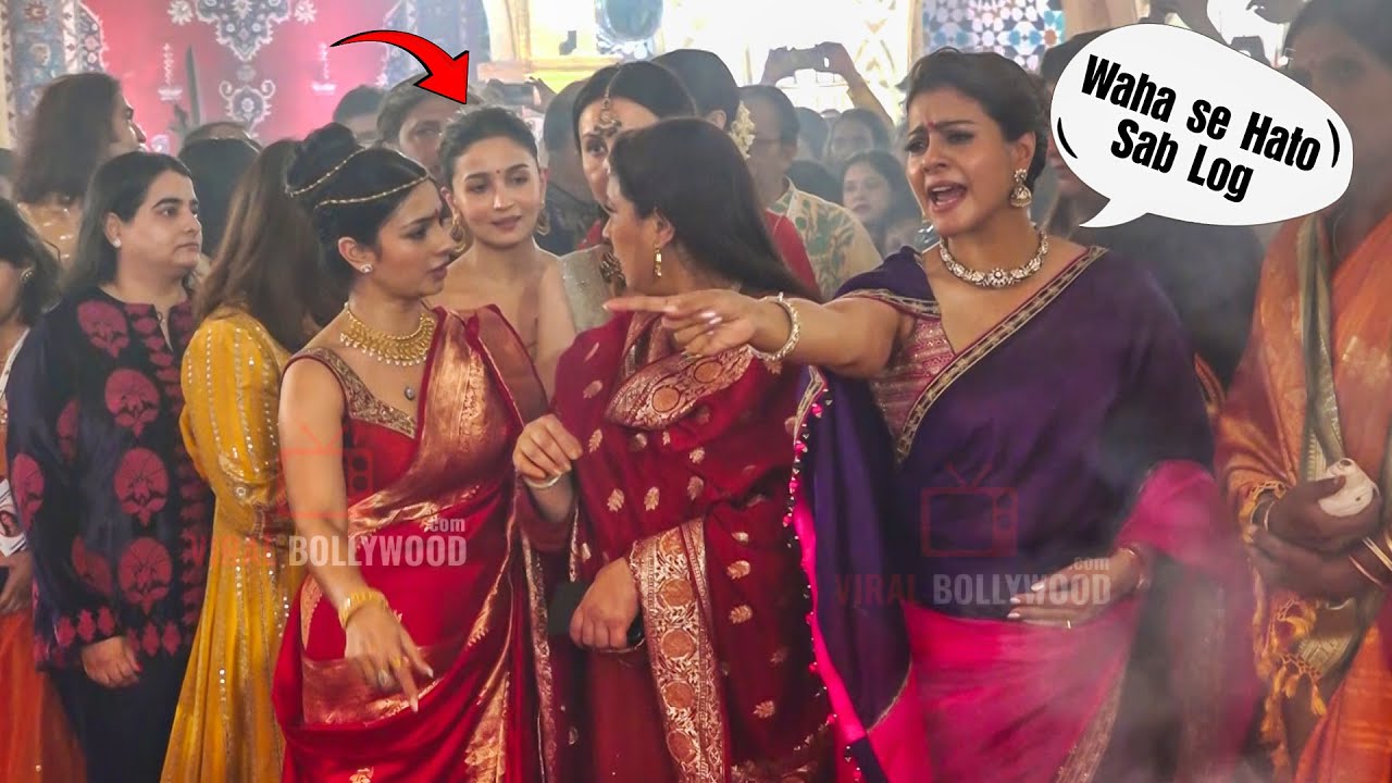 Kajol Devgn’s Super Angry Moment with Public And Media in Front of Alia Bhatt at Durga Puja 2024