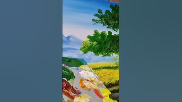 cách vẽ tán lá cây bằng sơn màu Acrylic / Giáo sư Long #shorts