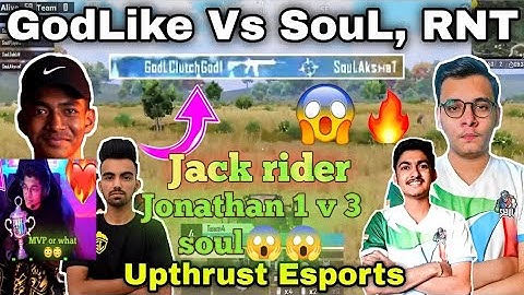 🇮🇳 Jonathan 1 v3 clutch😱😱GodLike Vs SouL, Revenant In Upthrust Esports 🏆SAMSUNG,A3,A5,A6,J2,J5,J7,S5