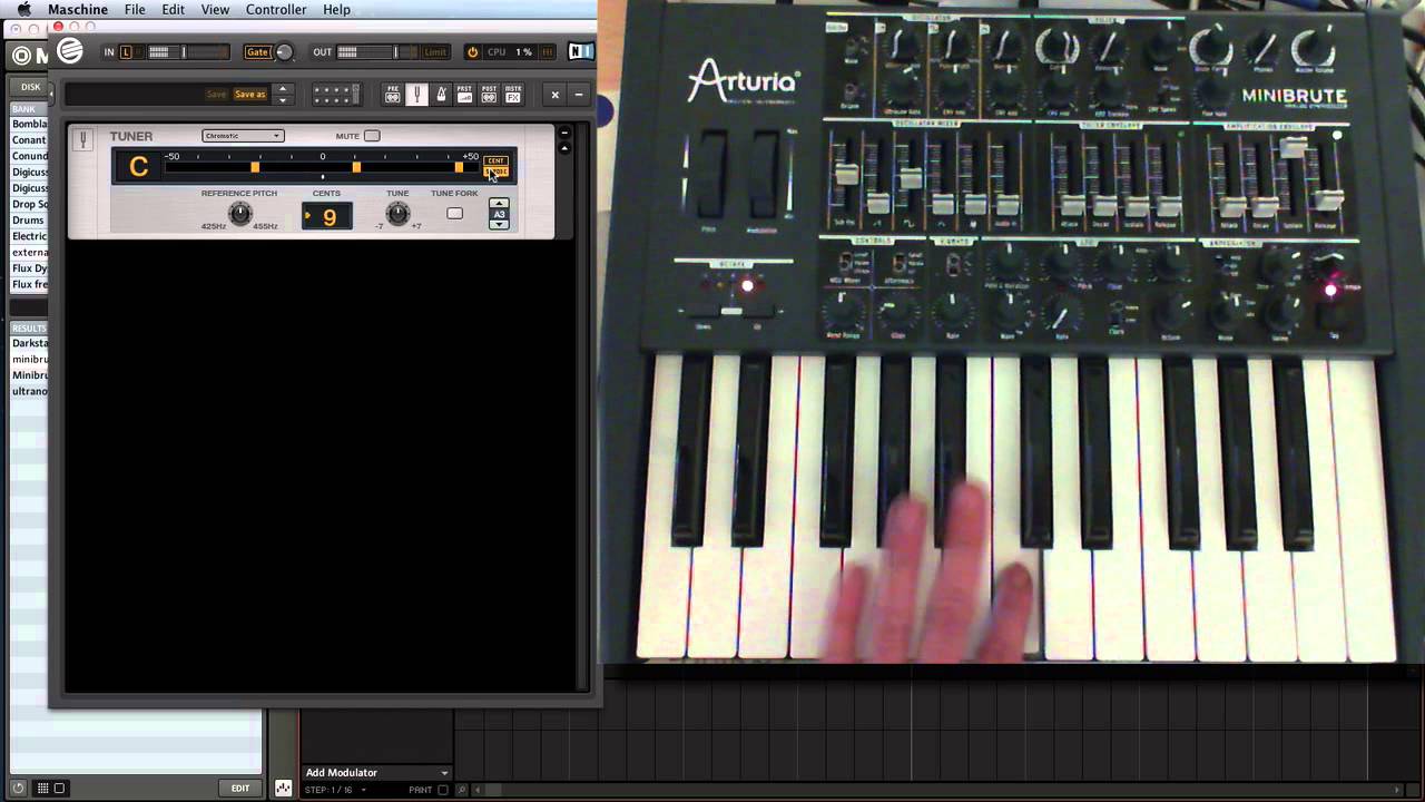How to tune a minibrute analog synth in Guitar rig Maschine YouTube