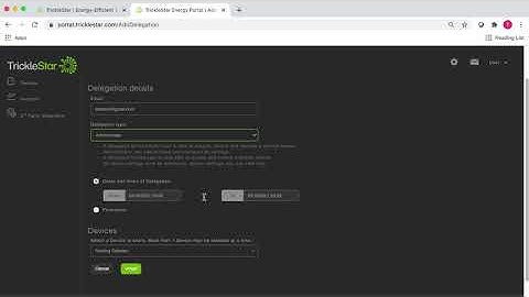 How to create a device delegation on the TrickleStar Portal