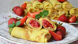 Идеальное Сочетание Клубники И  Творожных Блинчиков | Pancakes With Strawberries