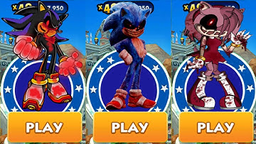 Sonic Dash - Sonic.exe vs Amy.exe vs Shadow.exe - All 70 Characters Unlocked All Bosses Zazz Eggman