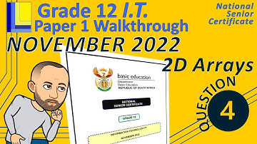 Information Technology | Grade 12 | Paper 1 November 2022| Question 4
