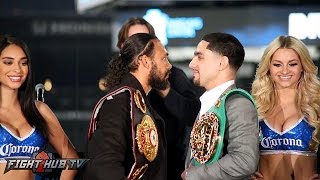 Keith Thurman vs. Danny Garcia Full HEATED Face Off Video - Barclays Center