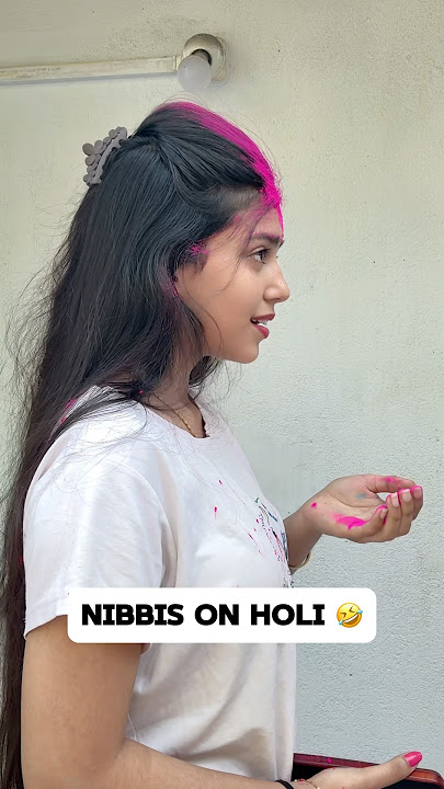 Nibbis on Holi 🤣🔥#holi #littleanushkavlogs