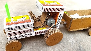 how to make Matchbox Tractor at home || tractor trolley toy 