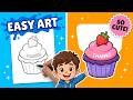Cute Cupcake Drawing Tutorial 🧁 | Easy Kids Art Lesson #artforkids #diycrafts #