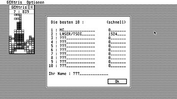 ATARI ST GEMTRIS 1 GEM TRIS TETRIS HIGH RESOLUTION MONO CHROME 640x400 R Grothmann Kurt Karlstotter