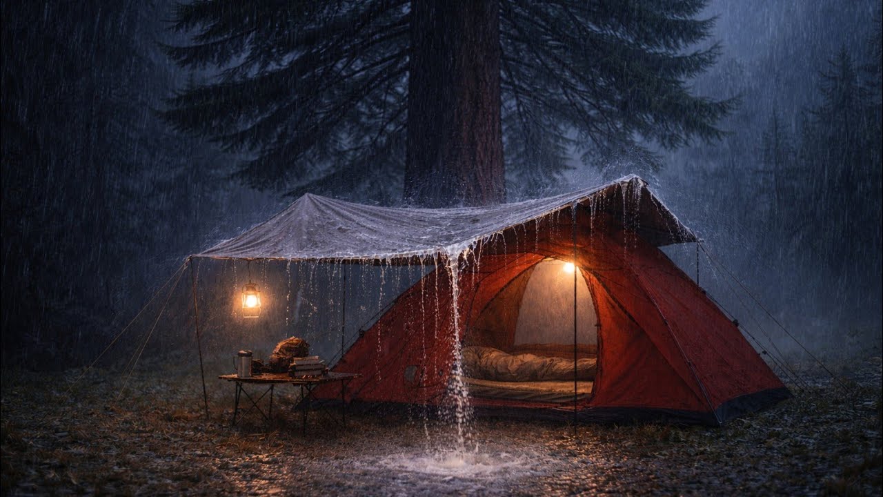 СИЛЬНЫЙ ЛИВЕНЬ‼️ КЕМПИНГ В ОДИНОЧКУ ПОД СИЛЬНЫМ ДОЖДЕМ - РАССЛАБЛЯЮЩИЙ ЗВУК ДОЖДЯ ASMR