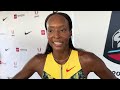 Dalilah Muhammad after clipping hurdle in 2026 US 400H final