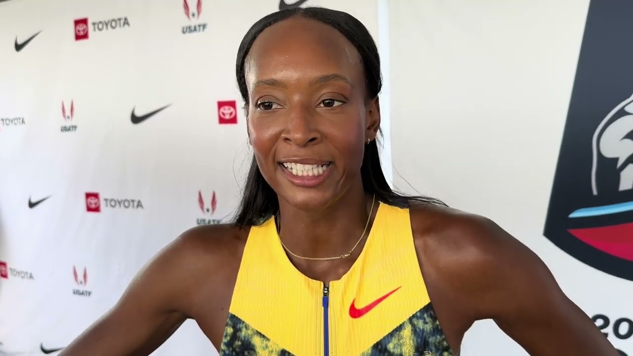Dalilah Muhammad after clipping hurdle in 2026 US 400H final