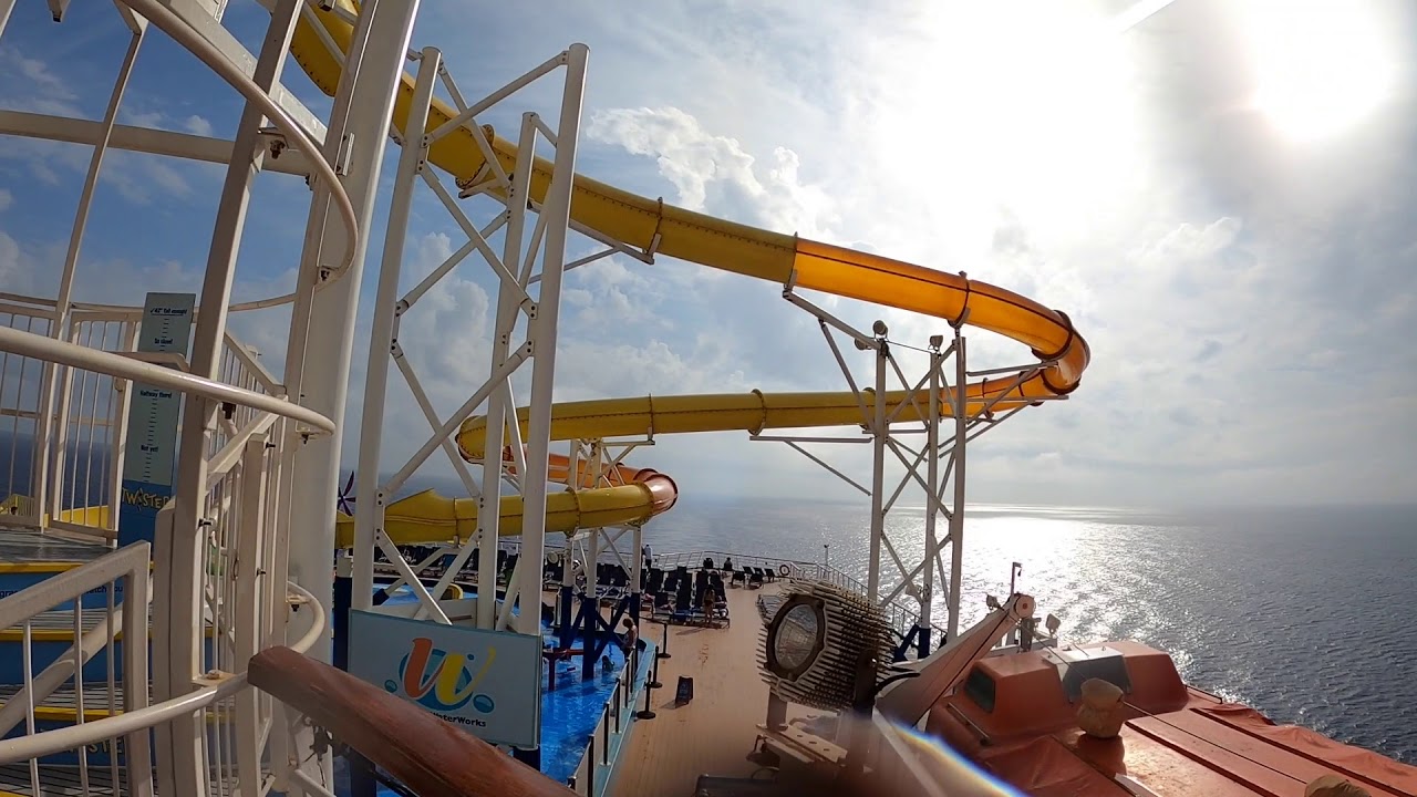cruise boat with water slide