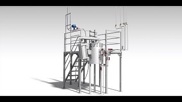 Industrial Mixer Vessel and Mezzanine Turntable animation