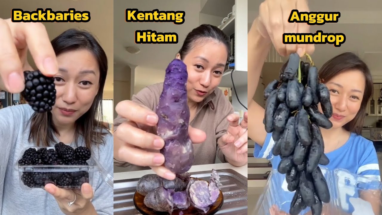 COBAIN BUAH LANGKA SERBA WARNA HITAM 🤗 // BLACK FRUIT'S