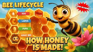 The Life Cycle of a Bee & How Honey Is Made | Amazing Bee Facts for Kids