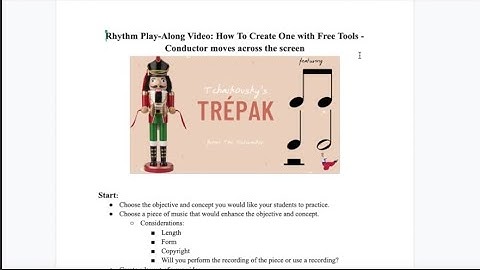 Creating a Rhythm Play-Along Video with a Conductor using Free Tools