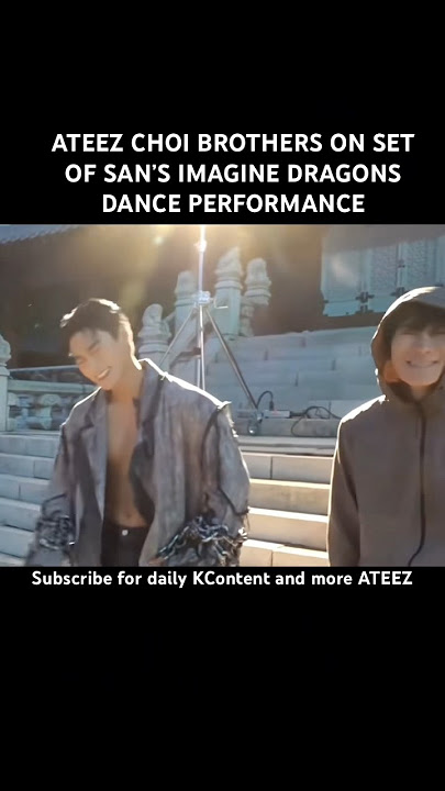 ATEEZ MAKNAE JONGHO VISITS SAN ON SET TO CHEER HIM ON #cute #kpop #ateez #jongho #san