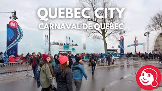 Quebec City Walking Tour During Winter Carnival 2024⛄Exploring Quebec in Winter❄️