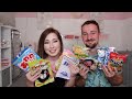 trying japanese candy (from disney world) with noah