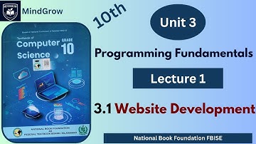 Unit 3 – Programming Fundamentals | 3.1 Website Development | Class 10 Computer Science | FBISE NBF
