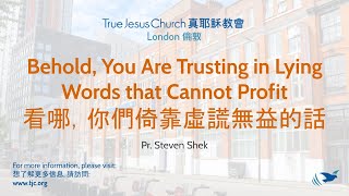 Behold, You Are Trusting in Lying Words that Cannot Profit 看哪，你們倚靠虛謊無益的話