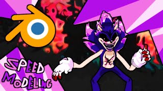 XENOPHANES Speed Modeling (Friday Night Funkin' Sonic.exe)