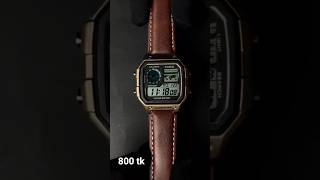 ⌚ Vintage Digital EleganceClassic retro vibe with modern functionality 🔥 Premium brown leather strap