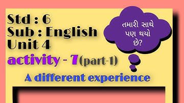 Std 6 | english | unit4 | Watch your watch | activity 7 | part 1
