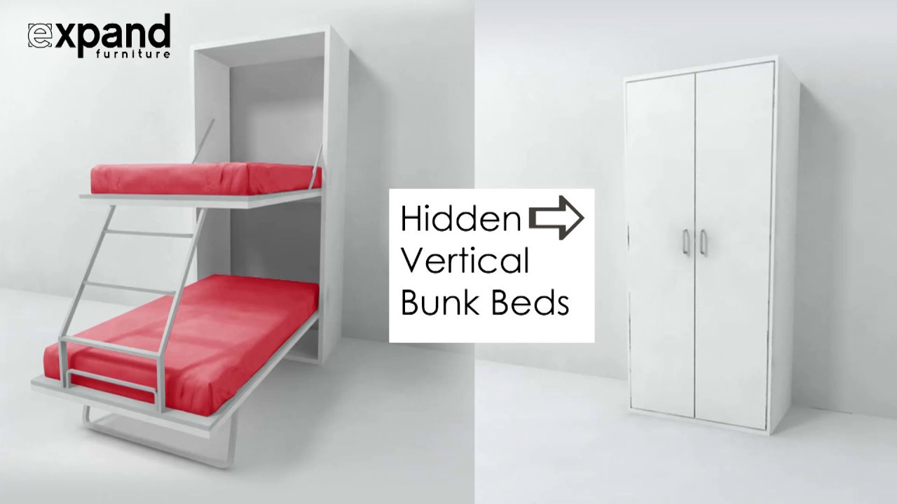 Compatto Hidden Vertical Murphy Bunk Beds Expand Furniture