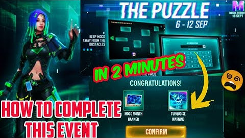 HOW TO COMPLETE IN 2 MINUTES THE PUZZLE EVENT FREE FIRE | FREE FIRE NEW EVENT | PUZZLE EVENT