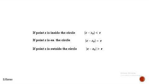 complex numbers circle point inside or out side or on the circle in English