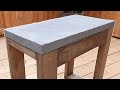 Diy outdoor side table from patio stone and 2x4s