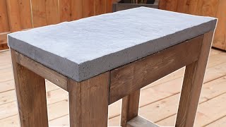 DIY Outdoor Side table from patio stone and 2x4&#39;s