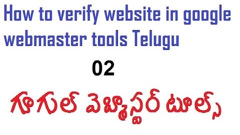 how to verify website in google webmaster tools Telugu-vlr training