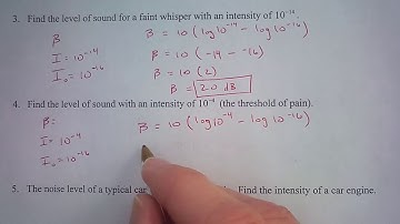 Measuring Sound Intensity with Logarithms (Pre-Calculus 11.7 pt 2)